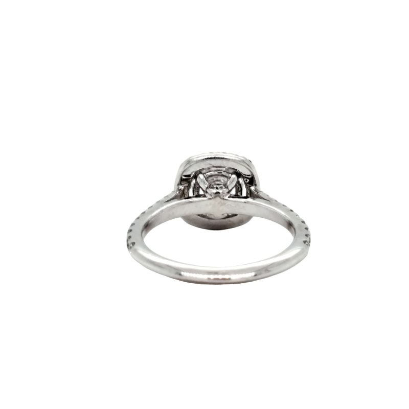 Halo Engagement Ring with Cathedral Design – Engels Jewelry Co. | Grand ...