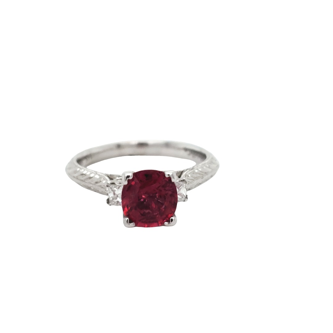 Indrukwekkend stap van 14K White Gold Red Spinel & Diamond Ring – Engels Jewelry Co. | Grand  Rapids Custom Design Jewelers