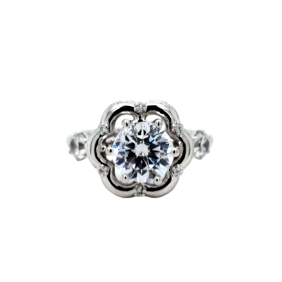 prinses Landelijk Bad Crown Engagement Ring with Milgrain Design – Engels Jewelry Co. | Grand  Rapids Custom Design Jewelers