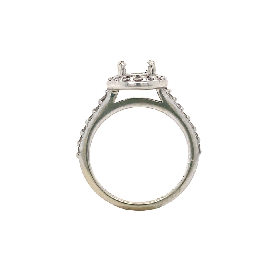 14K White Gold Oval Diamond Engagement Ring - Image 8