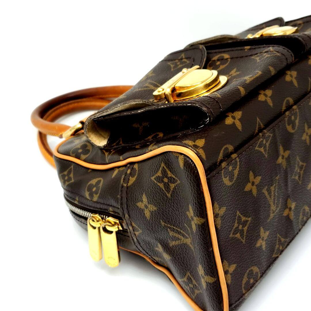 Louis Vuitton Manhattan PM Brown Canvas Handbag (Pre-Owned)