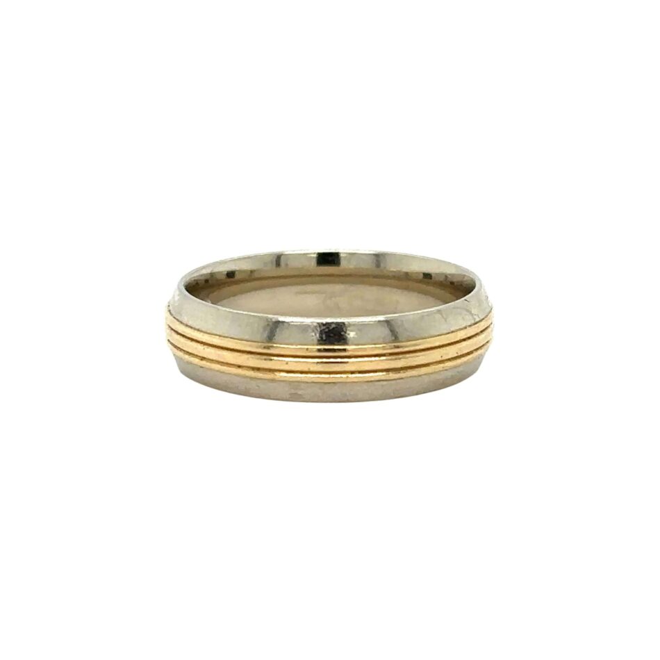14K Two-Tone Men's Band - Image 5