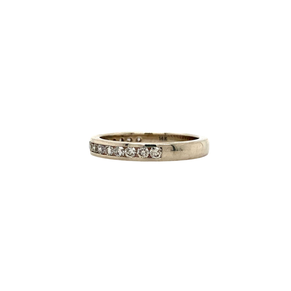 14K White Gold .48ctw Channel-Set Diamond Band - Image 3