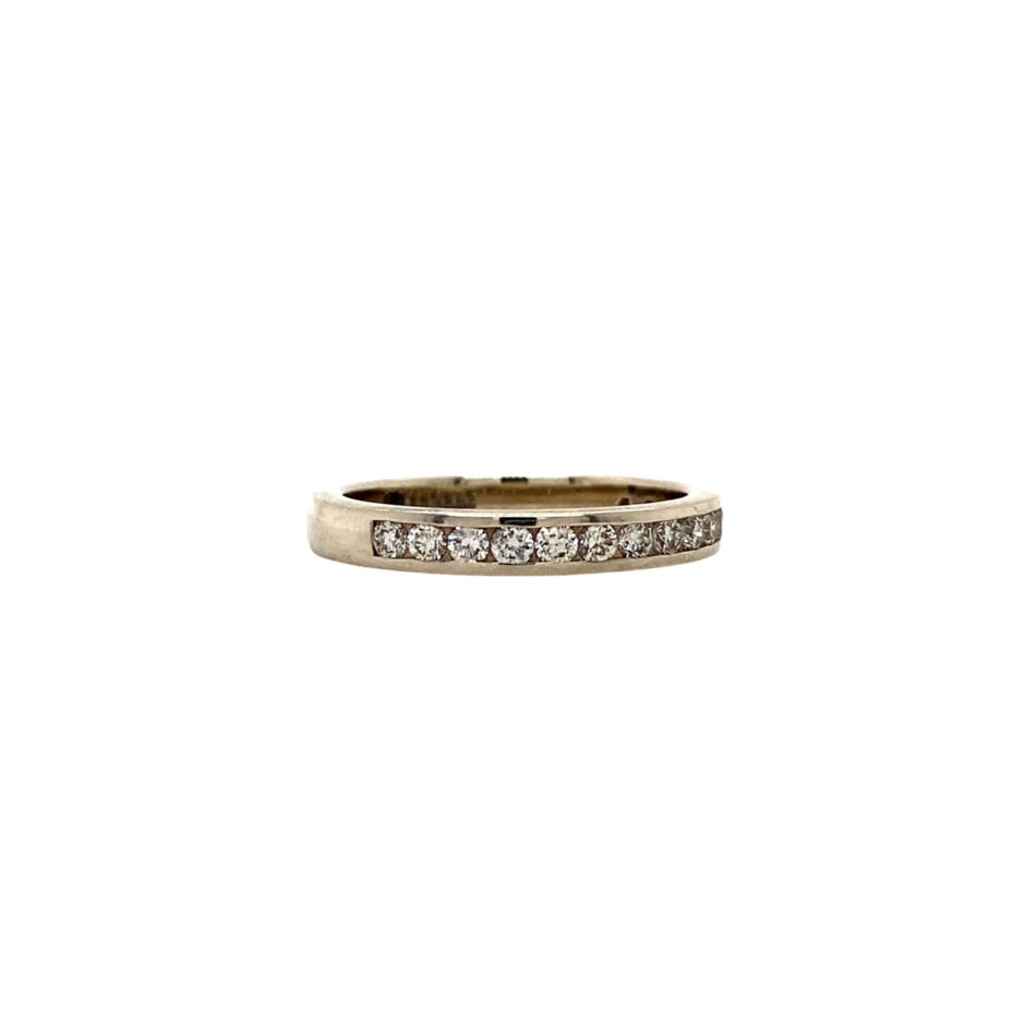 14K White Gold .48ctw Channel-Set Diamond Band - Image 6