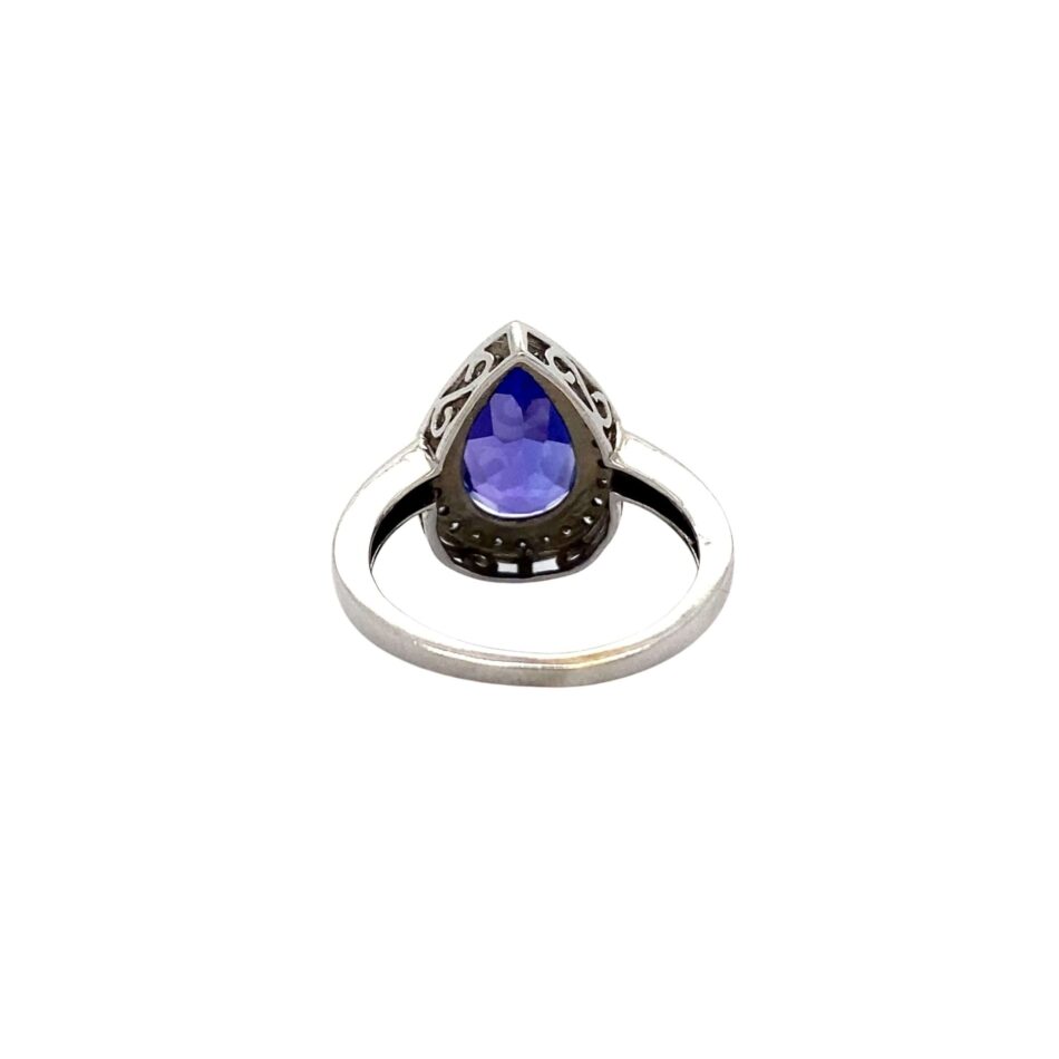 14K White Gold Tanzanite & Diamond Ring - Image 4