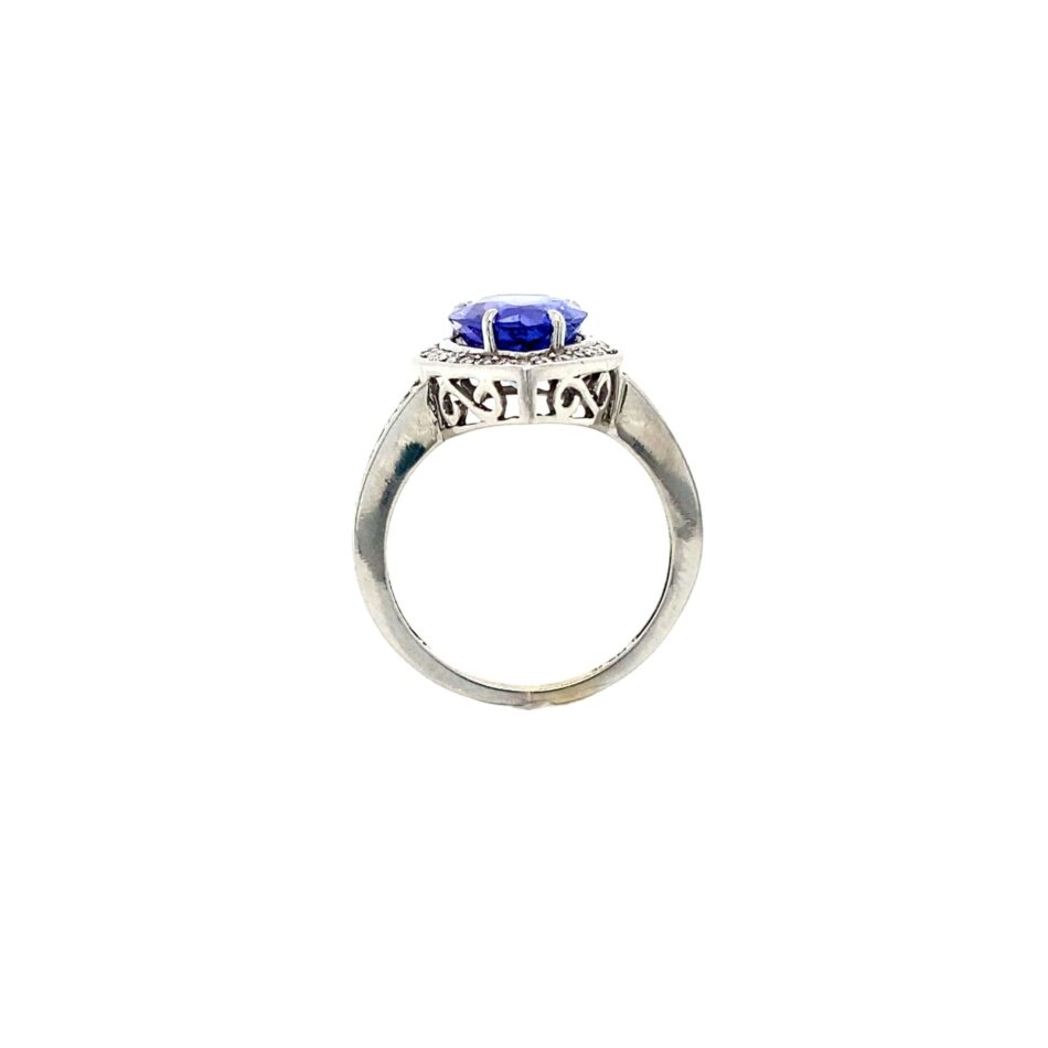 14K White Gold Tanzanite & Diamond Ring - Image 8