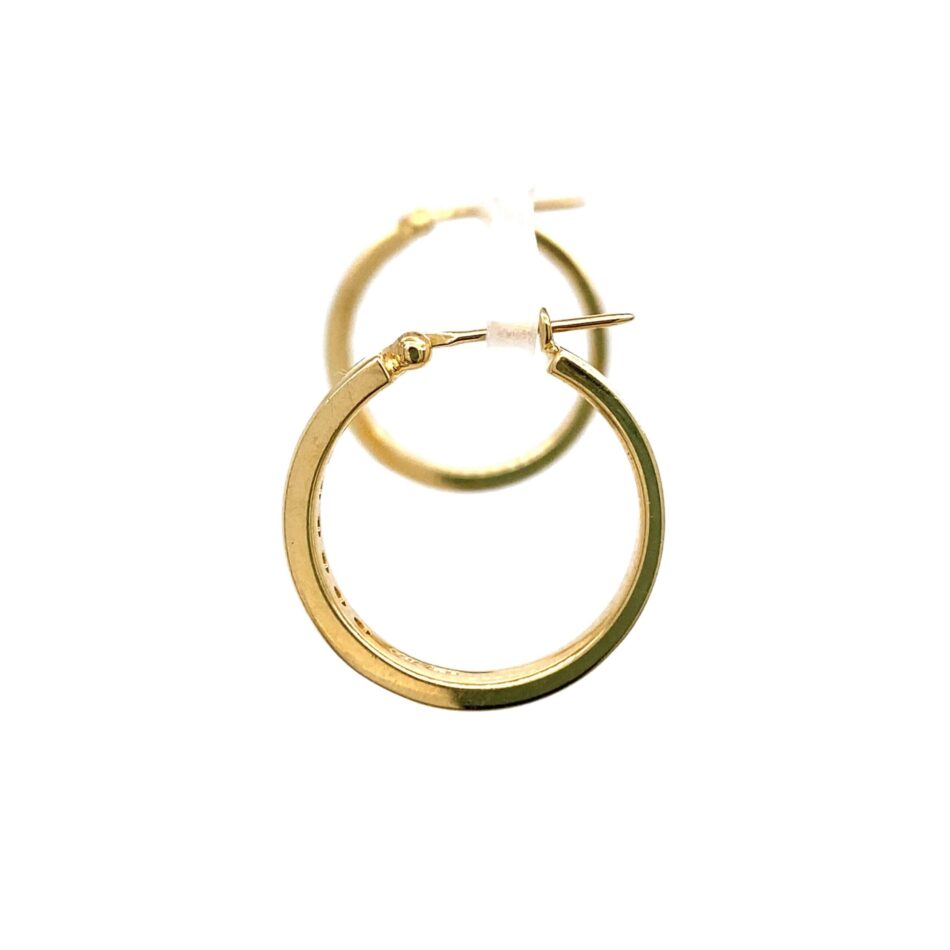 14K Gold .64ctw Diamond Hoop Earrings - Image 3