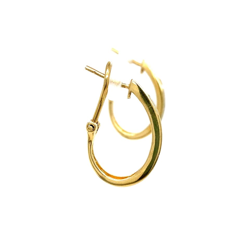 14K Gold .90ctw Diamond Oval Hoop Earrings - Image 5