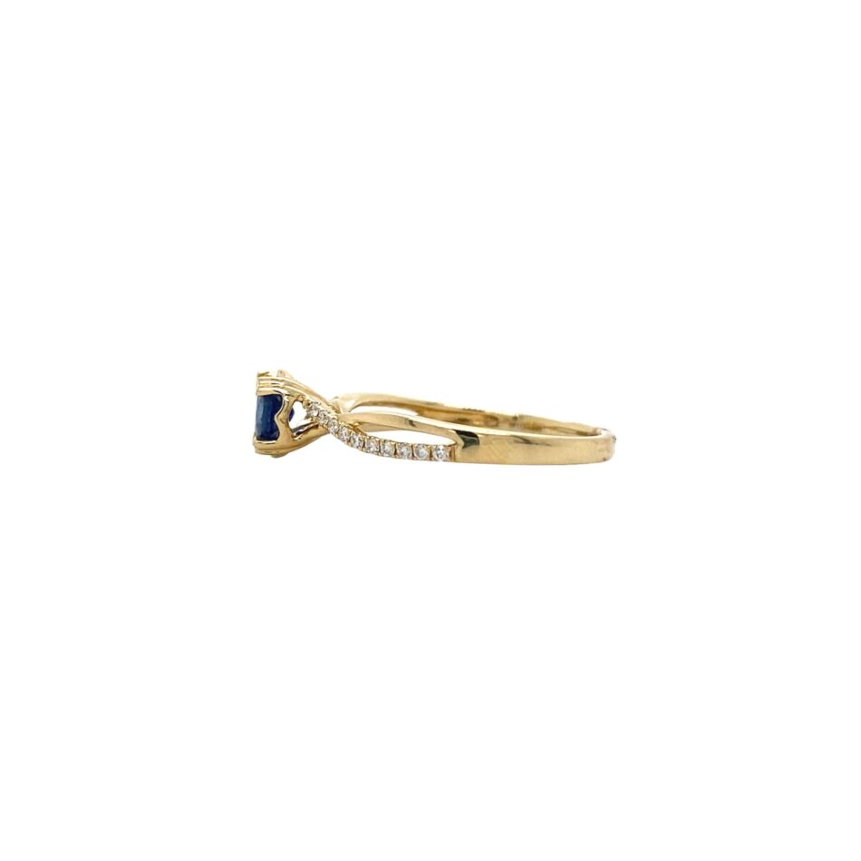 14K Gold Sapphire & Diamond Ring with Infinity Design - Image 3