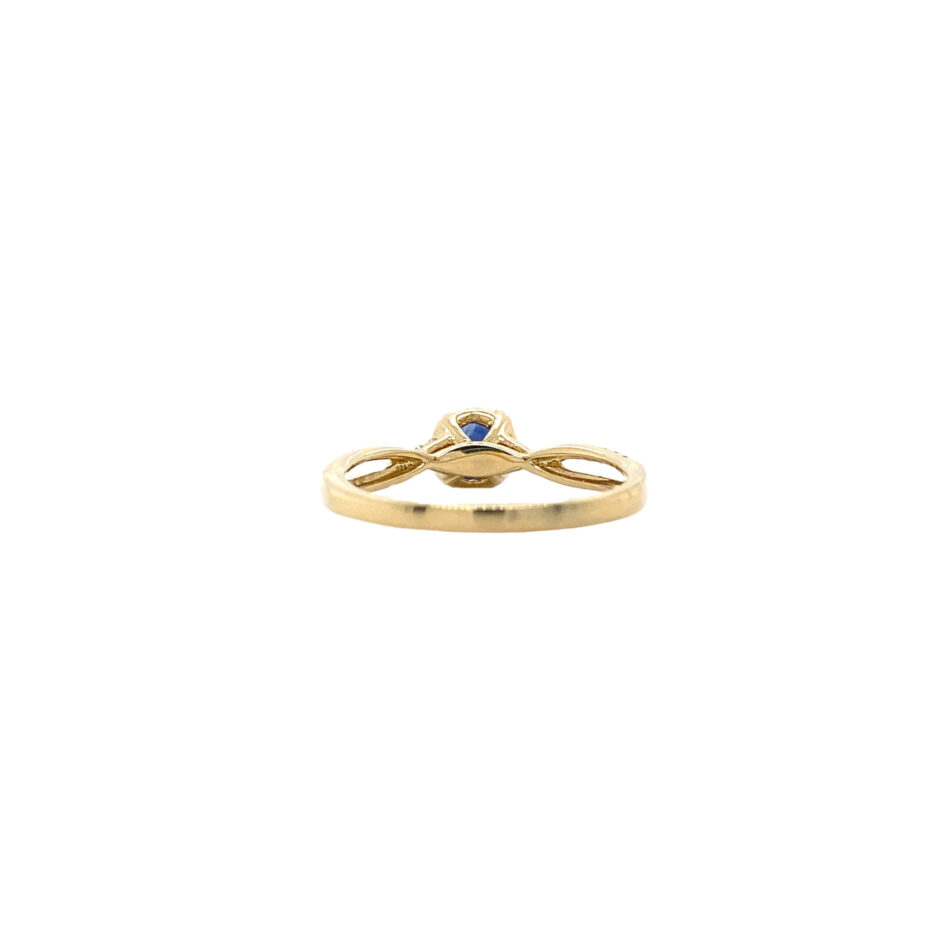 14K Gold Sapphire & Diamond Ring with Infinity Design - Image 4