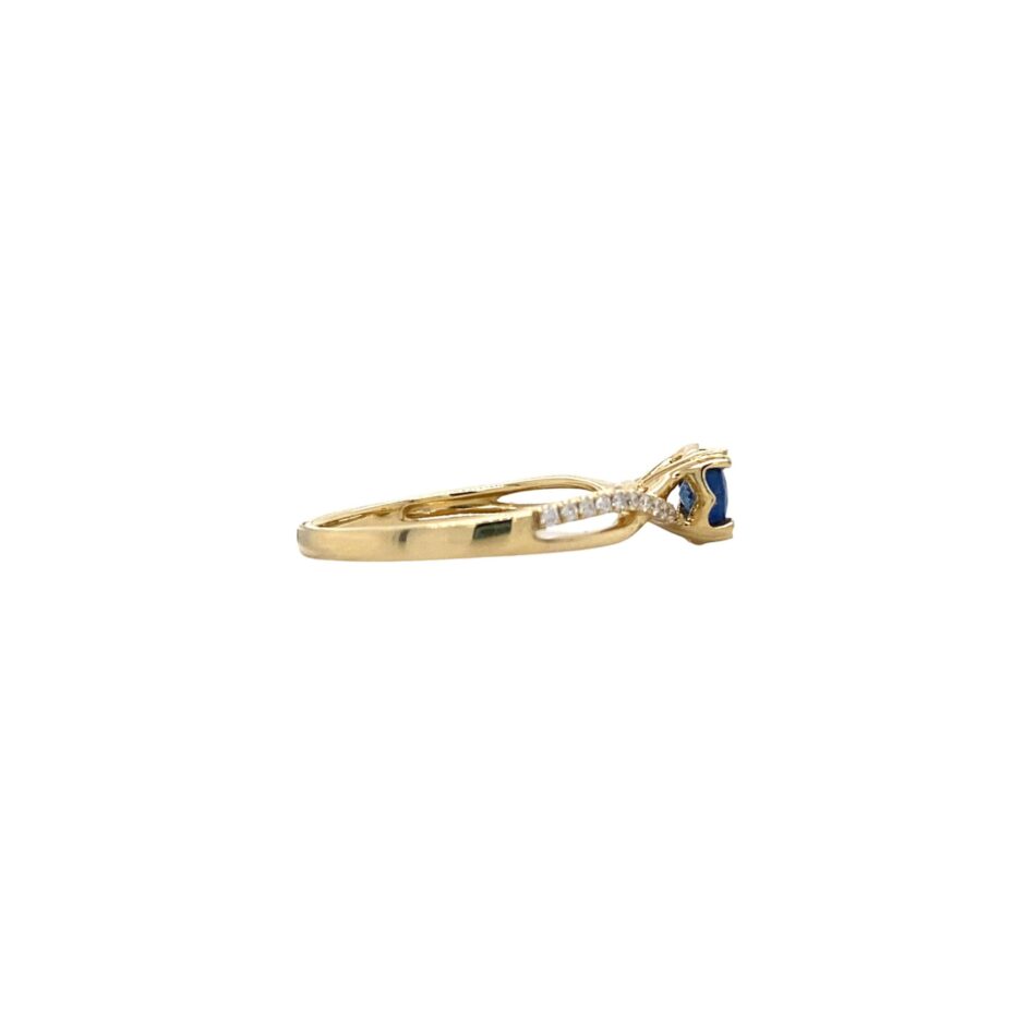 14K Gold Sapphire & Diamond Ring with Infinity Design - Image 5