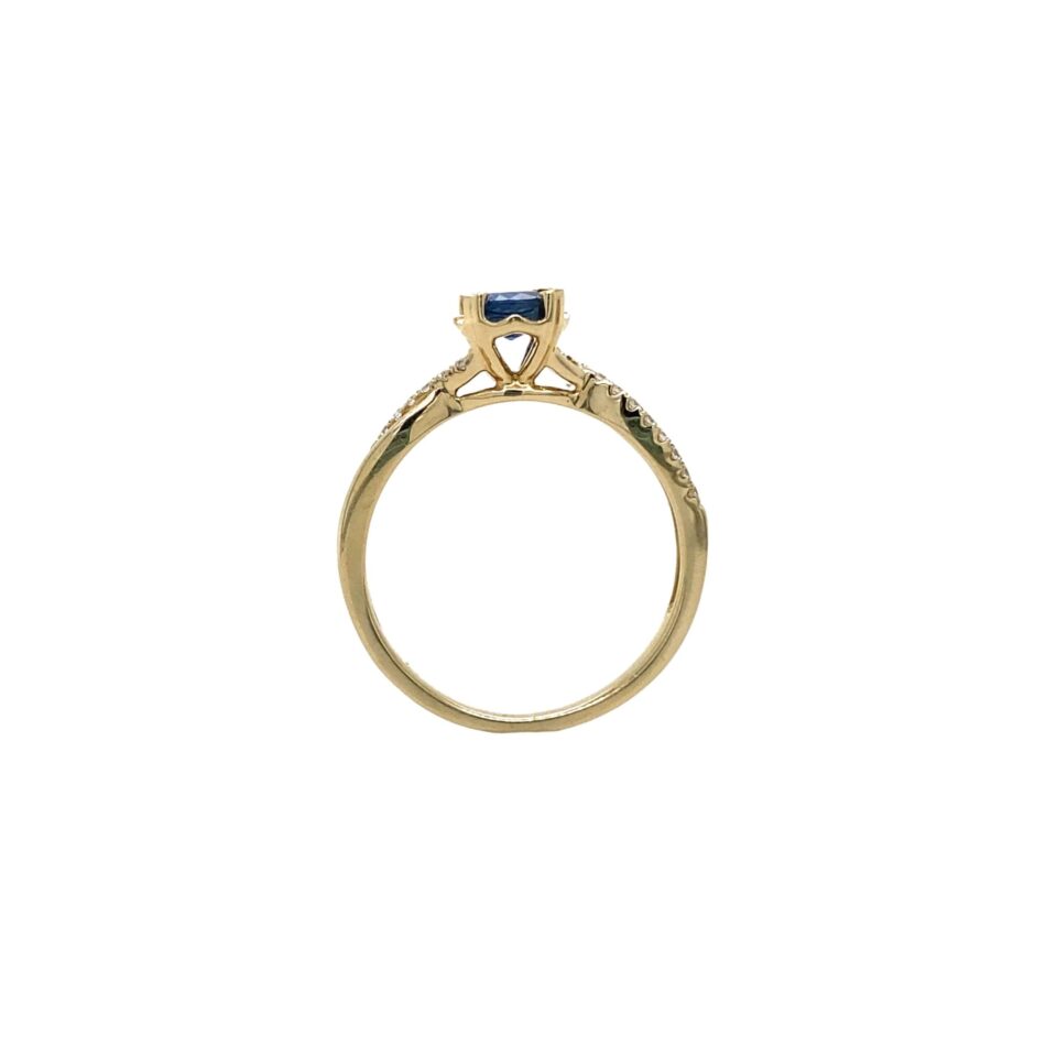 14K Gold Sapphire & Diamond Ring with Infinity Design - Image 8