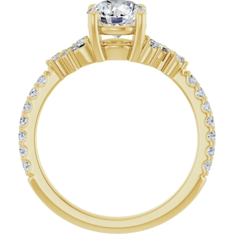 Engagement Ring with Marquise & Round Side Stones - Image 5