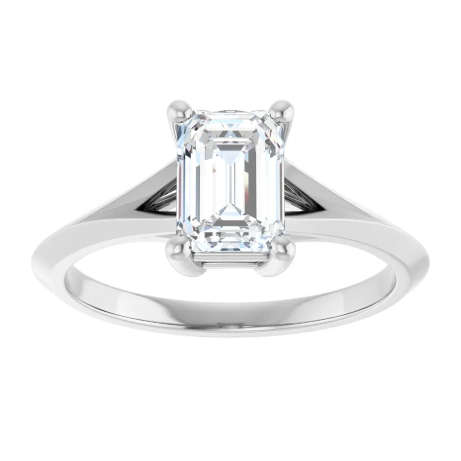 Solitaire Engagement Ring with Knife-Edge Band - Image 4