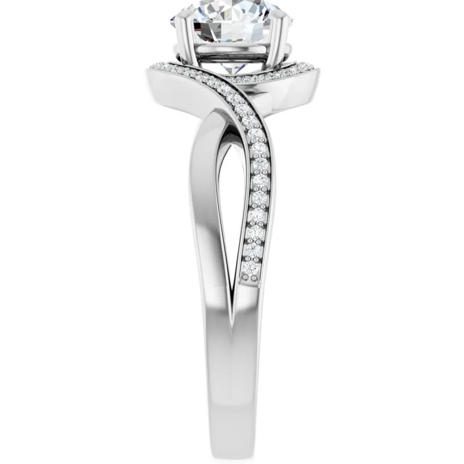 Engagement Ring with a Bypass-Halo Design - Image 3