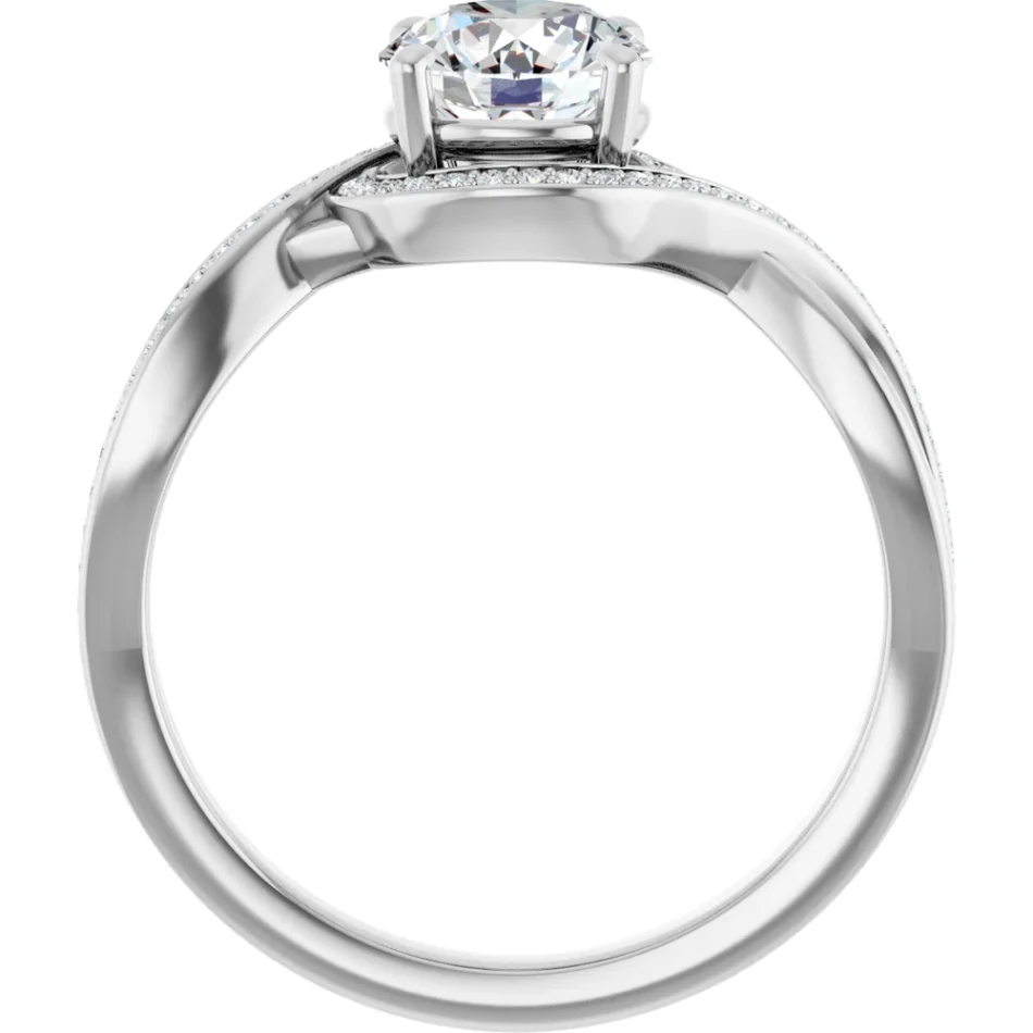 Engagement Ring with a Bypass-Halo Design - Image 5