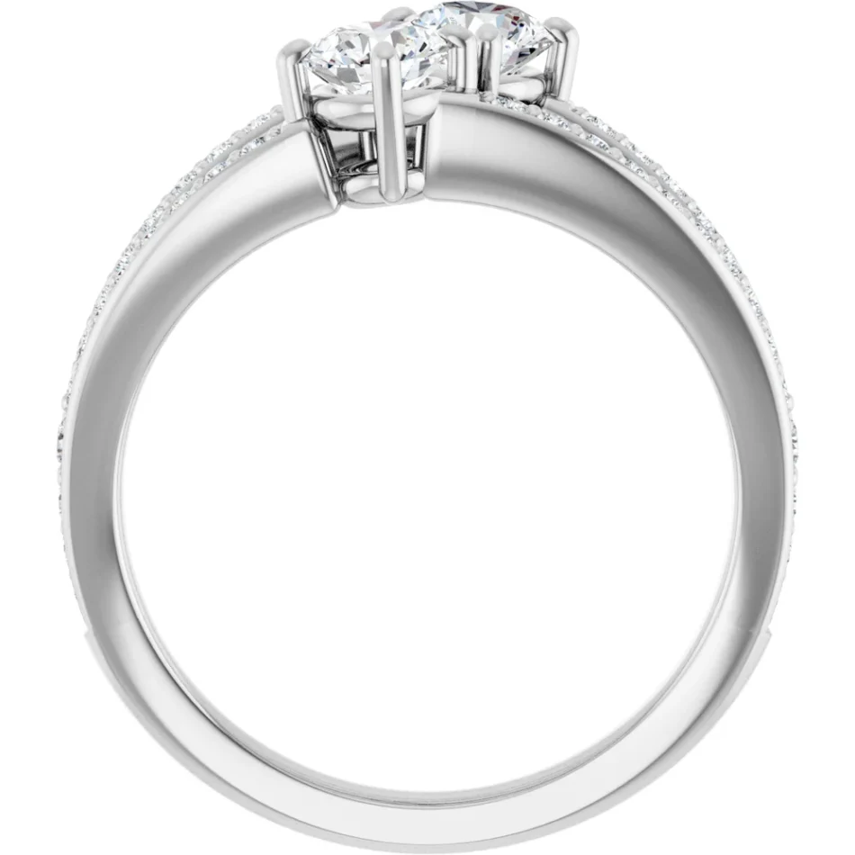 Two-Stone Engagement Ring with Split Band - Image 5