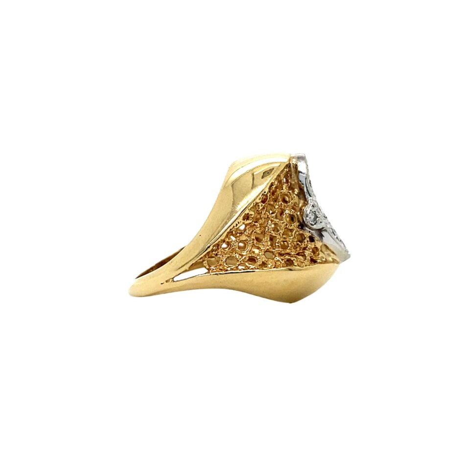 14K Gold Fashion Diamond Ring with Filigree Design - Image 6