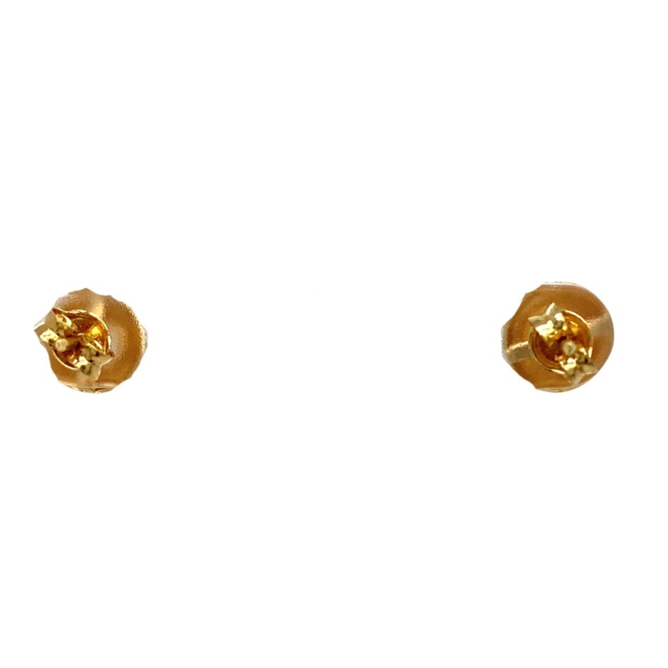 14K Tri-Tone Bezel-Set Diamond Stud Earrings - Image 4