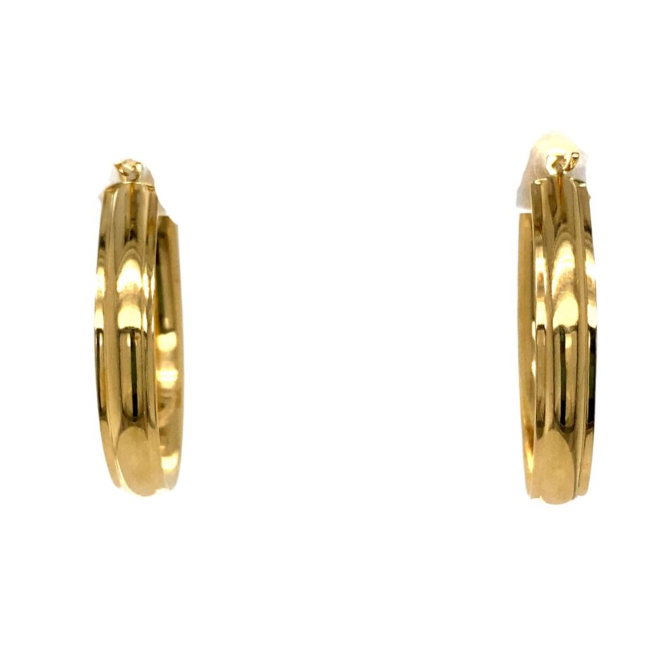 14K Gold Oval Hoop Earrings - Image 4