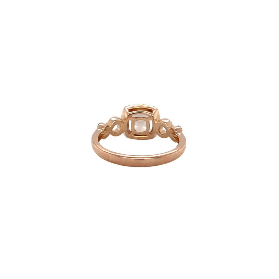 14K Rose Gold Morganite & Diamond Ring - Image 4