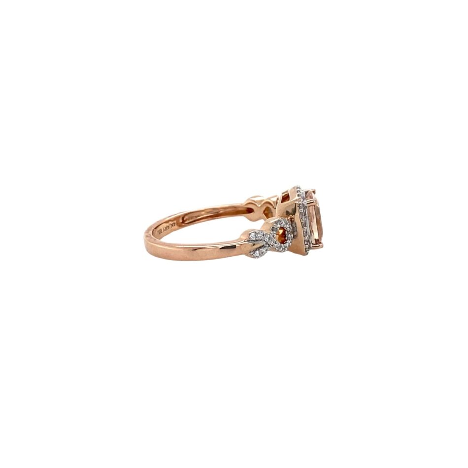 14K Rose Gold Morganite & Diamond Ring - Image 5