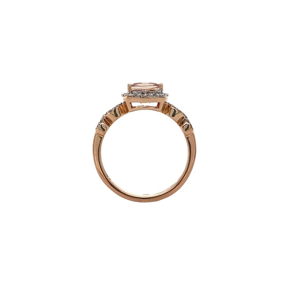 14K Rose Gold Morganite & Diamond Ring - Image 8