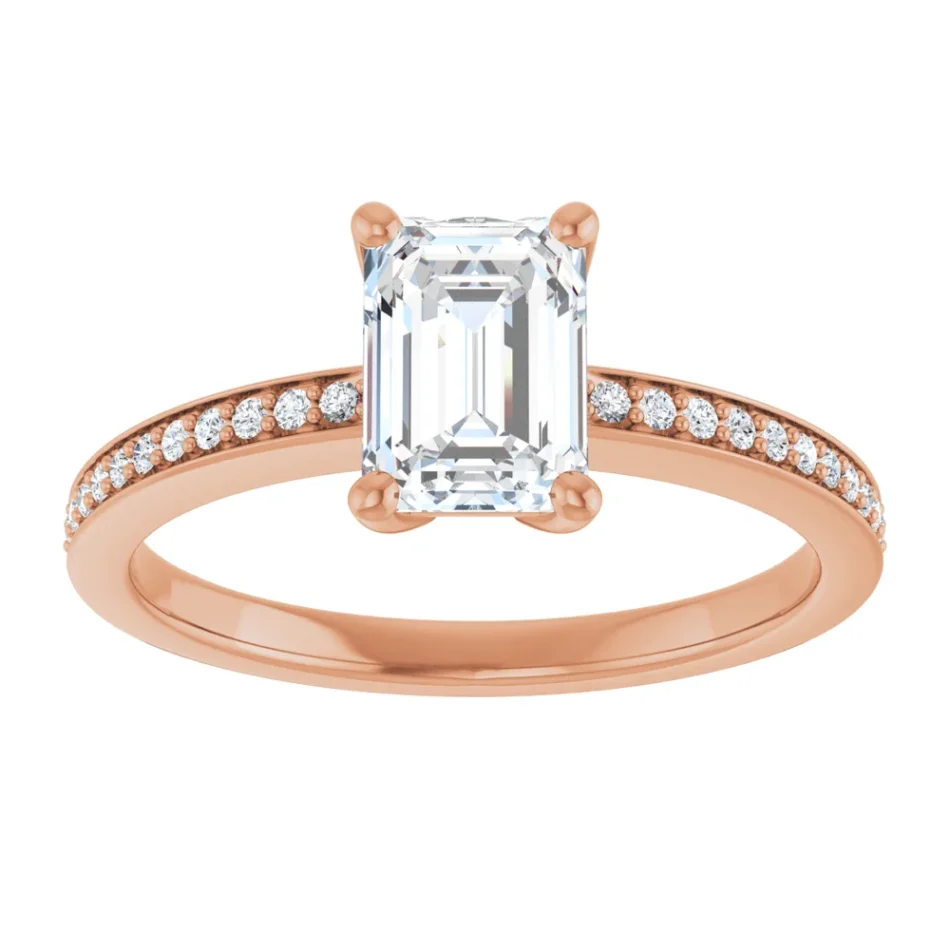 Basket-Set Engagement Ring with Accent Diamonds - Image 4