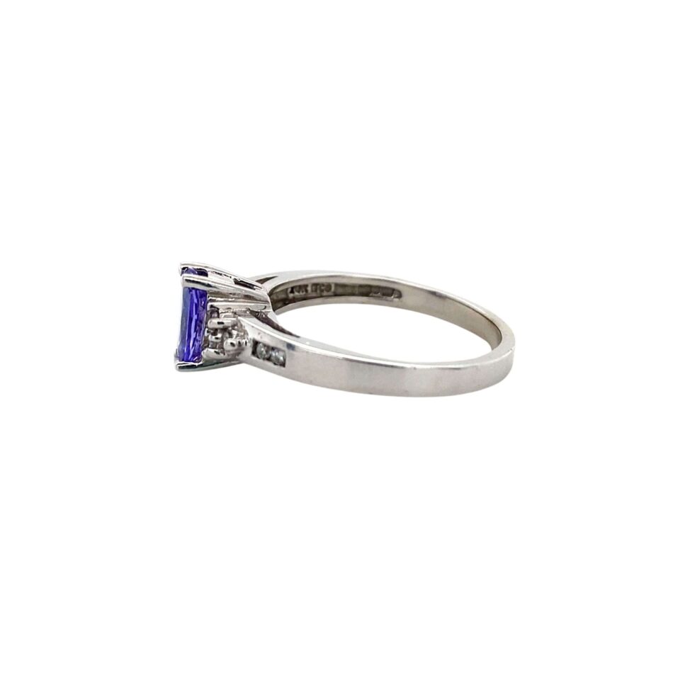 14K White Gold Tanzanite & Diamond Ring - Image 3