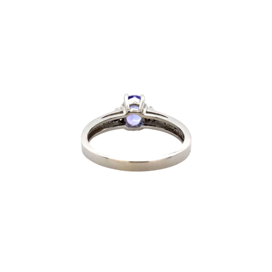 14K White Gold Tanzanite & Diamond Ring - Image 4