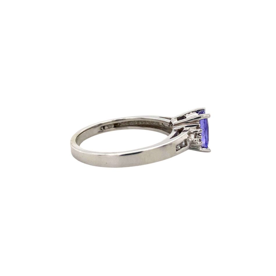 14K White Gold Tanzanite & Diamond Ring - Image 5