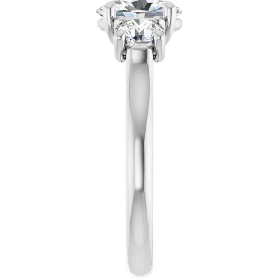 Three-Stone Engagement Ring with Trellis & Cathedral - Image 3