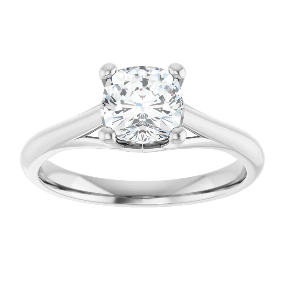 Solitaire Engagement Ring with Fancy Trellis Head - Image 4