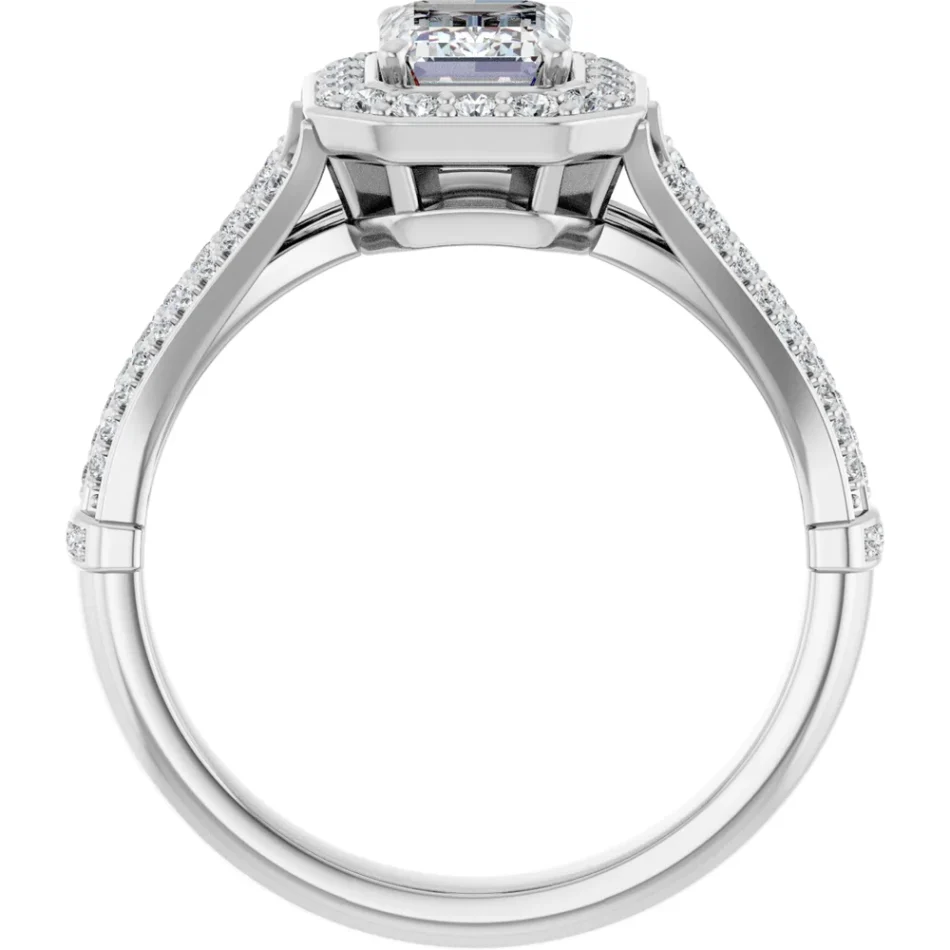 Halo Engagement Ring with Double-Split Shank - Image 5