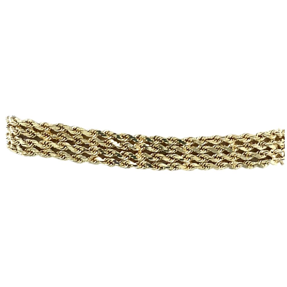 14K Gold Four-Strand Rope Bracelet - 7" - Image 3