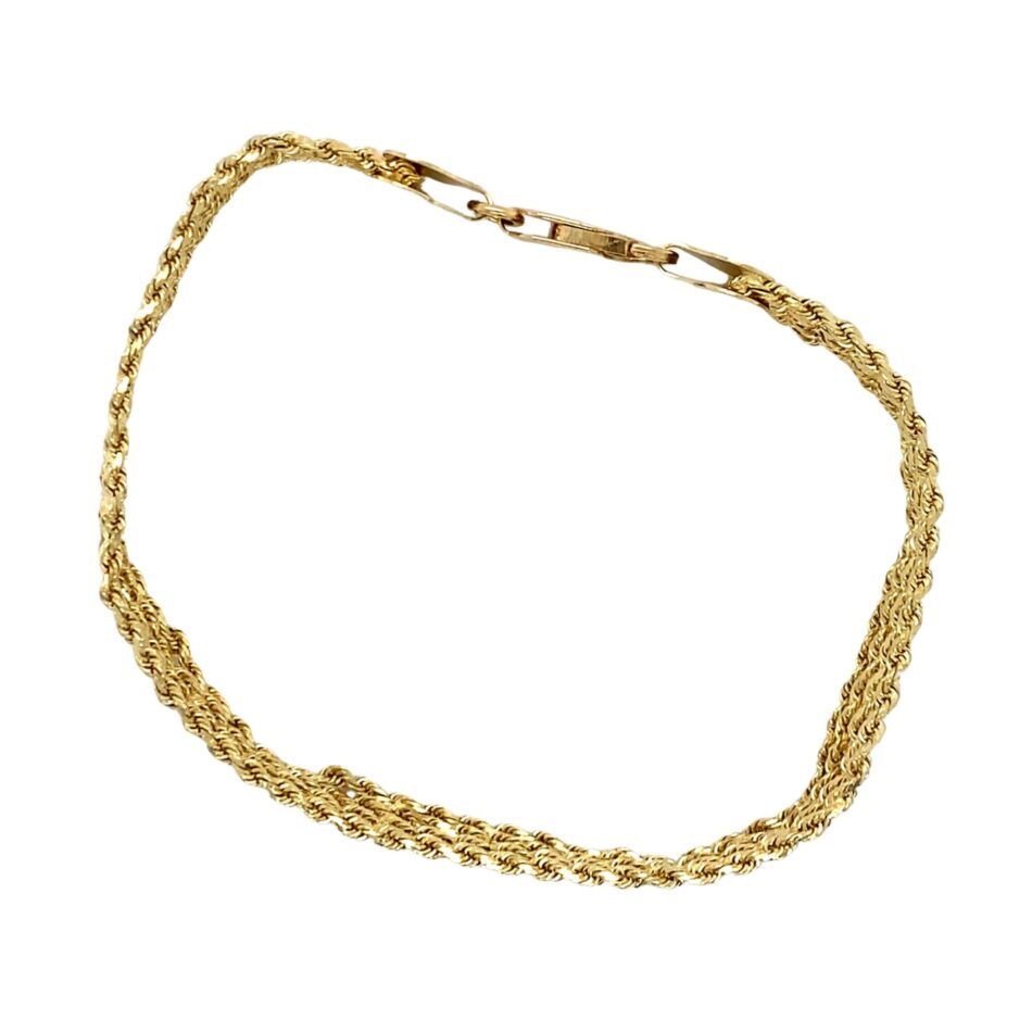 14K Gold Four-Strand Rope Bracelet - 7" - Image 7