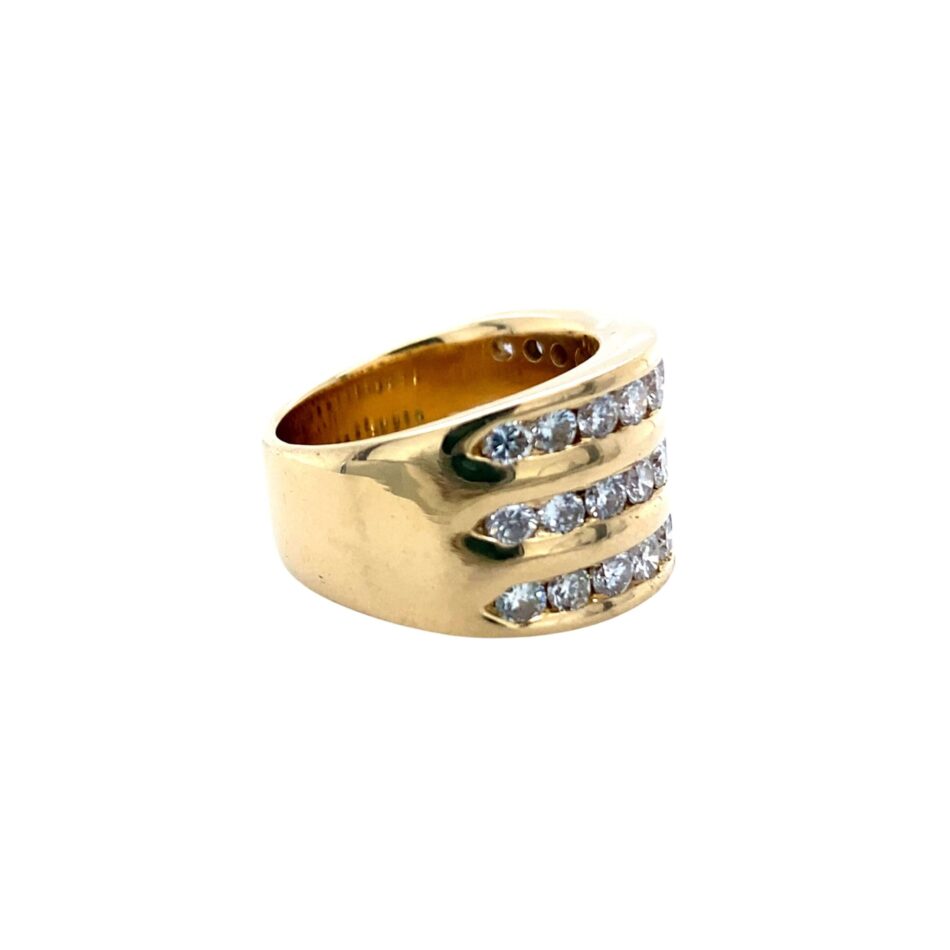 14K Gold 1ctw Three-Row Diamond Ring - Image 5