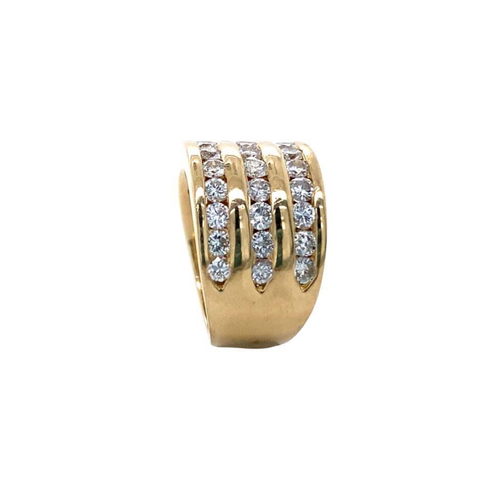 14K Gold 1ctw Three-Row Diamond Ring - Image 7