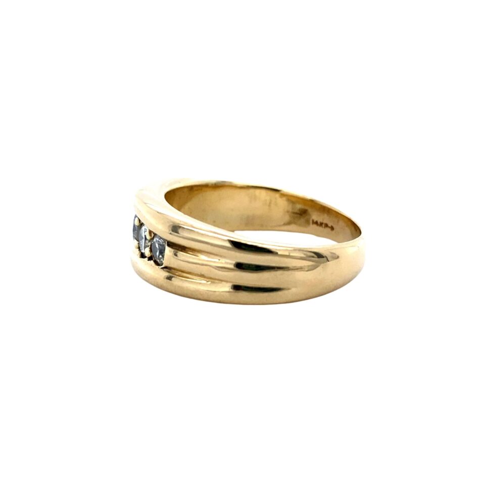 14K Gold .65ctw Five-Stone Diamond Men's Ring - Image 3