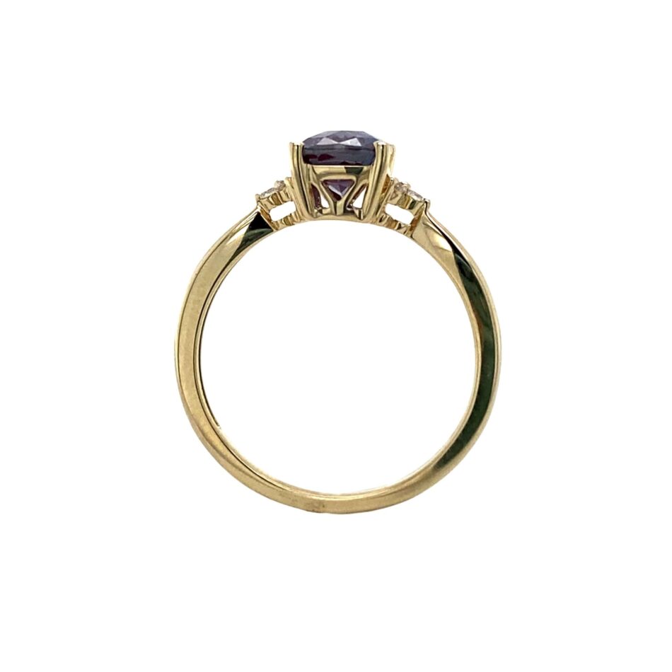 14K Gold Lab-Grown Alexandrite & Diamond Ring - Image 8