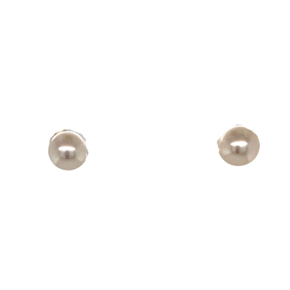 14K Gold 8-8.5mm Freshwater Cultured Pearl Stud Earrings - Image 6