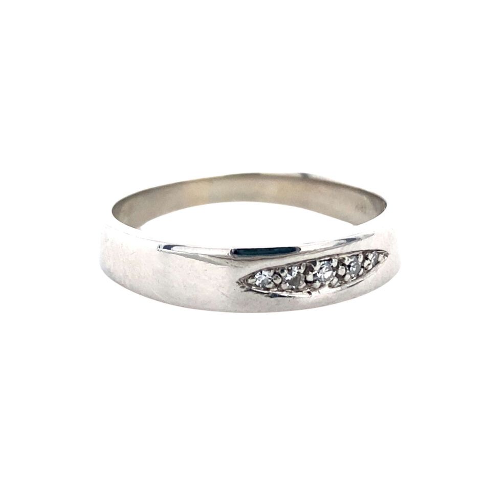 18K White Gold .10ctw Diamond Men's Ring - Image 6