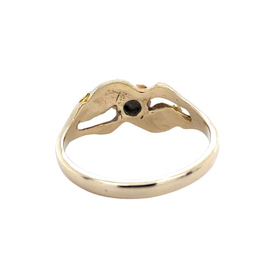 10K Tri-Tone Rose & Leaf Design Ring - Image 4