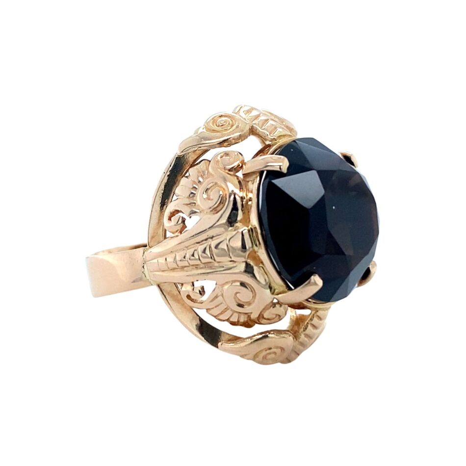 14K Rose Gold Smoky Quartz Filigree Ring - Image 6