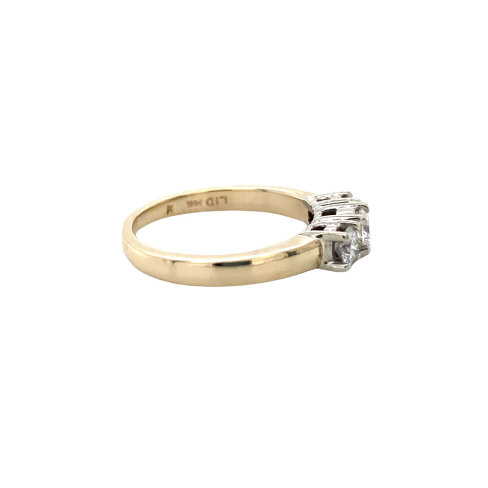 14K Gold .50ctw Diamond Three-Stone Ring - Image 5