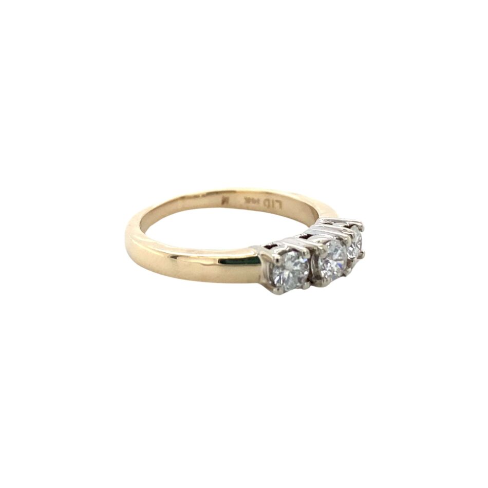 14K Gold .50ctw Diamond Three-Stone Ring - Image 6