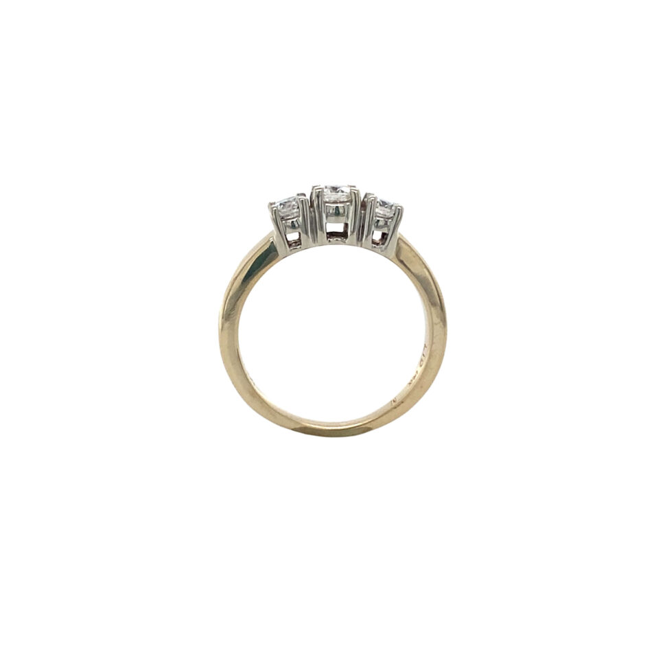 14K Gold .50ctw Diamond Three-Stone Ring - Image 8