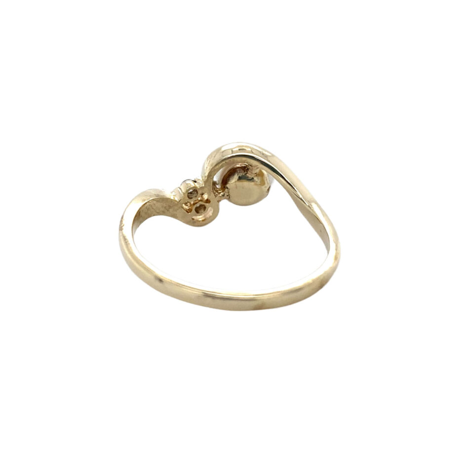 10K Gold Pearl & Diamond Ring - Image 4