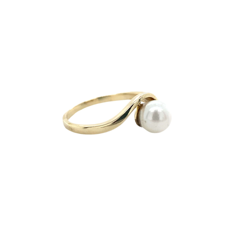 10K Gold Pearl & Diamond Ring - Image 6