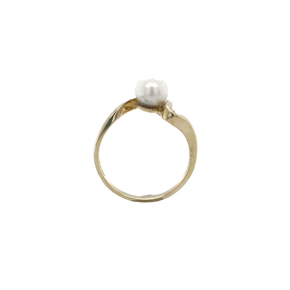 10K Gold Pearl & Diamond Ring - Image 8